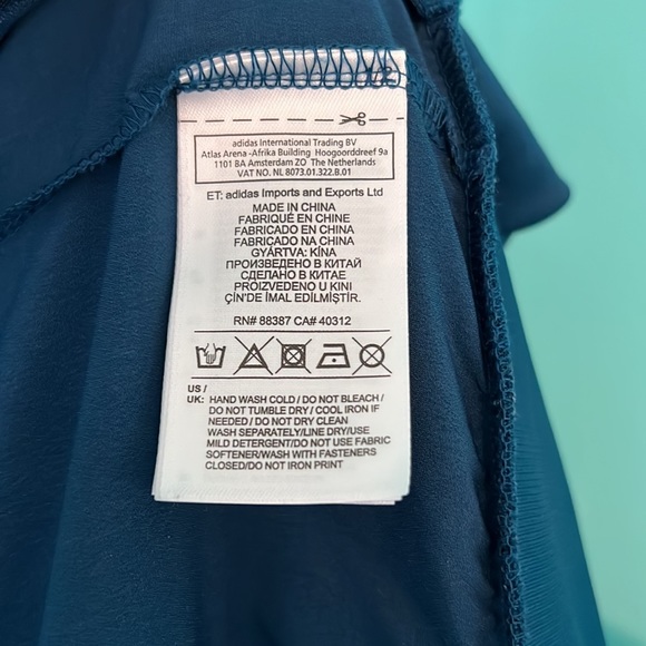 Adidas Full Zip High Neck Teal Active Streetwear Jacket - Picture 6 of 7